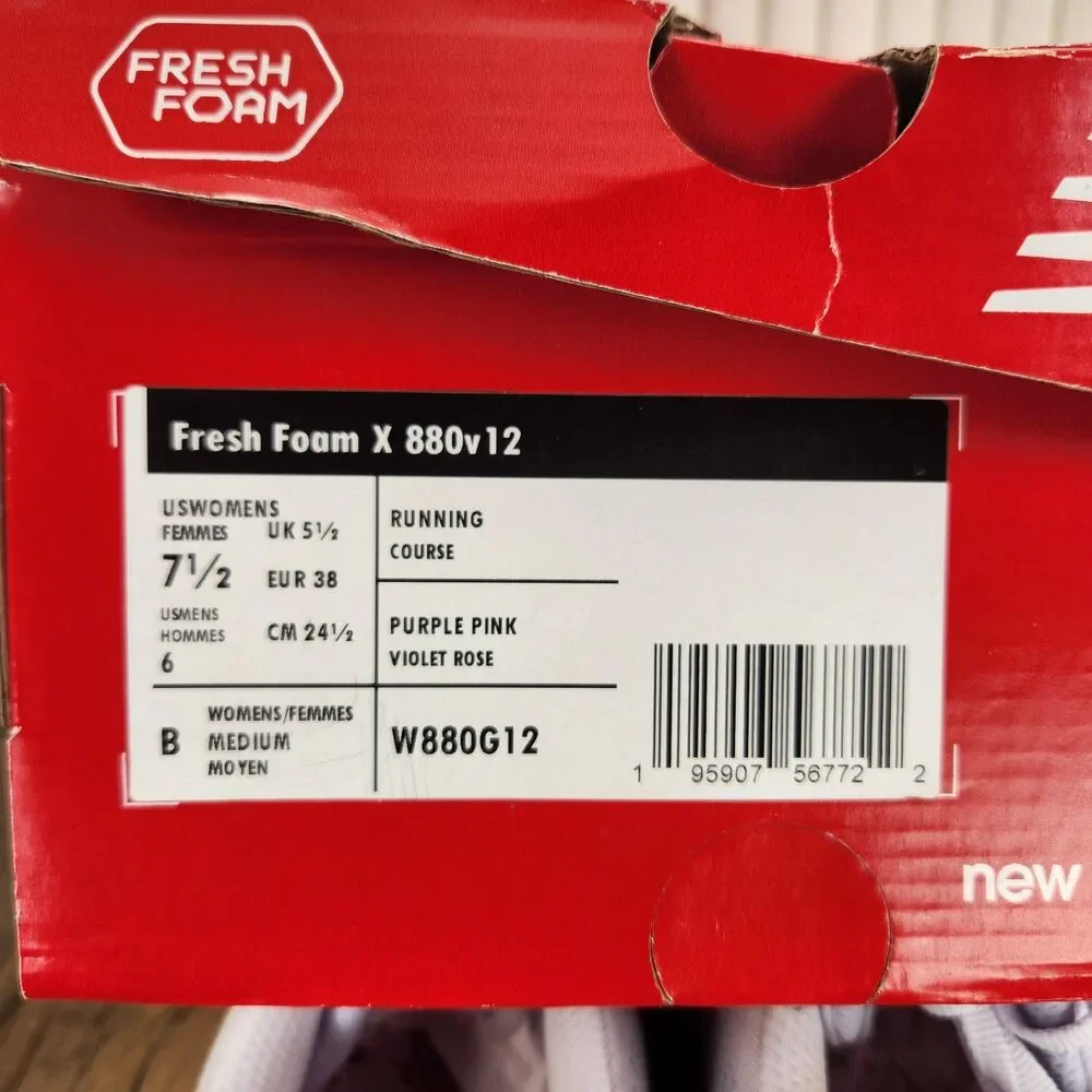 New Balance Fresh Foam 880v12 Running Shoes Womens Sz 7.5 B Purple Pink W880G12